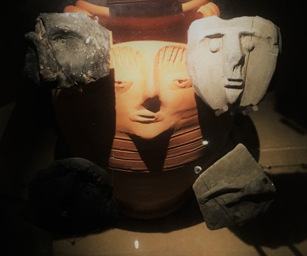 roman faces pottery