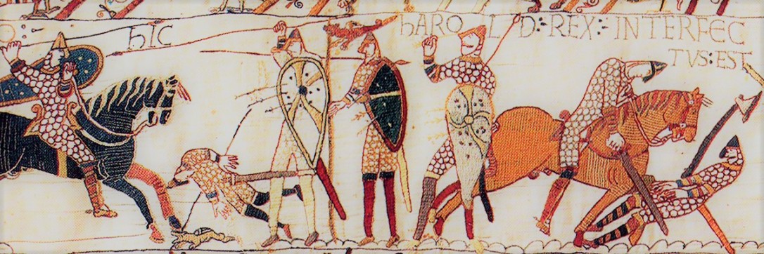 C1A3JF Bayeux Tapestry depicting The Battle of Hastings